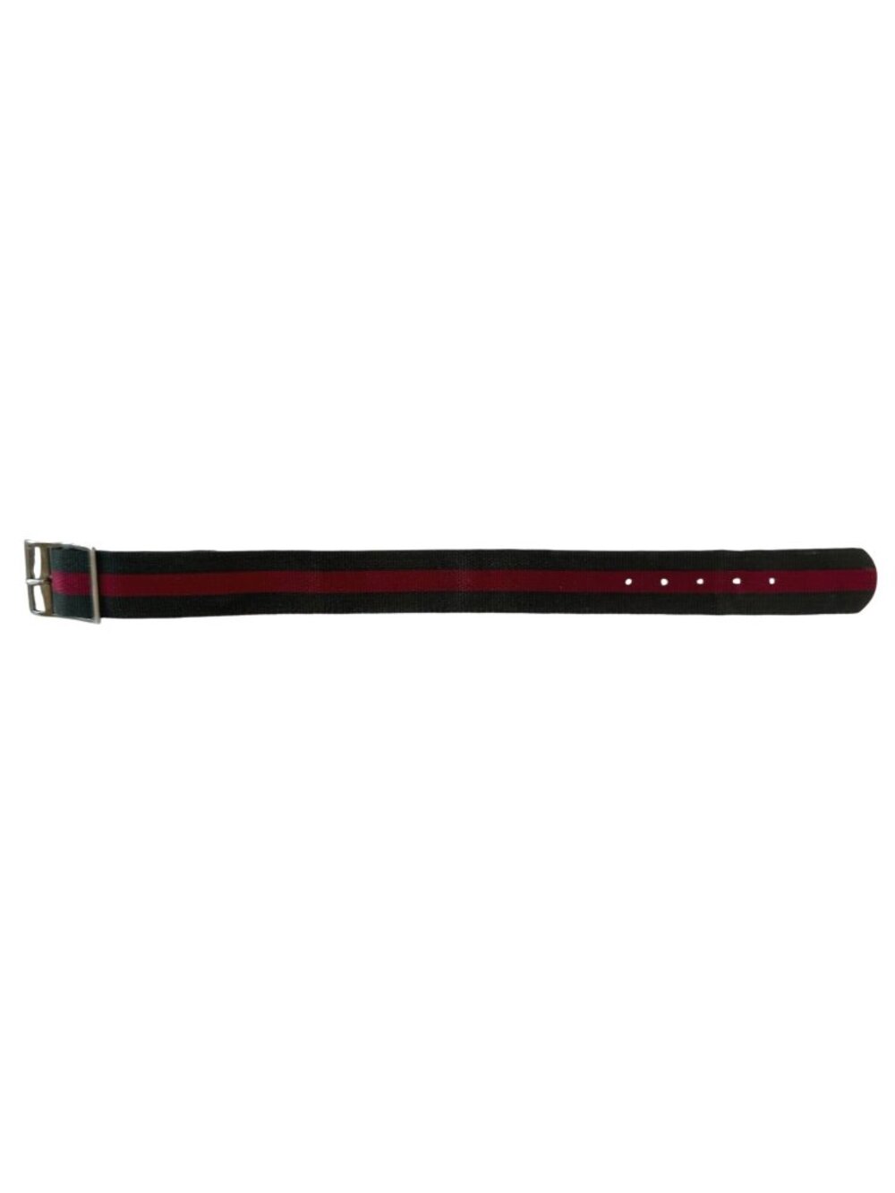 Vintage Striped Perlon Single Pass Field Watch Band 1960s-70s Green Red